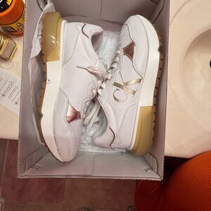 Calvin Klein White Sneakers with Gold Details